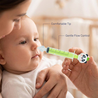 Seringue de lavage nasal pour enfants Panda à embout en silicone souple, débit contrôlé, outil d'irrigation nasale pour nourrissons