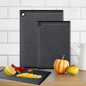 Planches à découper en plastique pour la cuisine, ensemble de 3 grandes planches à découper, compatibles lave-vaisselle, avec rainures pour les jus - Product Image 5