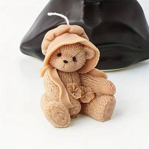 MUYULINS DIY Handmade 3D Sitting <b>Cute</b> <b>Bear</b> Scented Candle Silicone Mold - Product Image 1