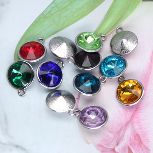 Kleurrijke Geboortesteen Wijnglas Bedels Met 20/<span class=keywords><strong>25</strong></span>/30/35Mm Ringen Draad Hoepels Drinkmarkers Feestbenodigdheden Oorbellen - Product Image 2