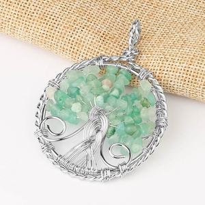 Pendentif de collier en cristal 7 chakras, bijou bohème, fait à la main, Design d'<span class=keywords><strong>arbre</strong></span> de vie, nouvelle collection - Product Image 4