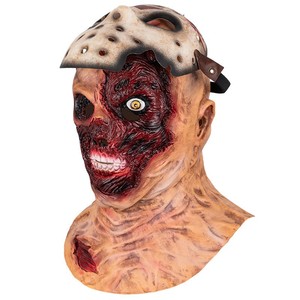 Masque intégral en latex de zombie déchiré avec plaies <span class=keywords><strong>sanglantes</strong></span>, dents apparentes, cou et épaules déchirés, pour fête d'horreur effrayante - Product Image 3