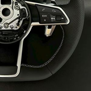 Avec bouton de démarrage R8 et volant en carbone semi-perforé pour <span class=keywords><strong>Audi</strong></span> <span class=keywords><strong>A3</strong></span> A4 A5 A6 C7 C8 Q3 Q5 Q7 4L SQ5 SQ8 TTRS - Product Image 4