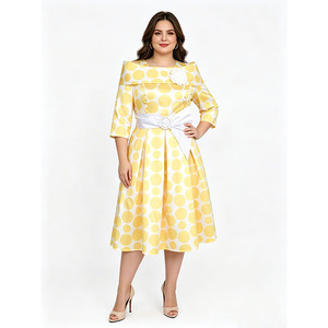Vestido elegante de lunares para mujer, talla grande, formal, para la iglesia - Product Image 5