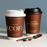 Gobelet en papier isotherme biodégradable et écologique avec couvercle et paille, à usage unique, pour café, jus, milkshake, fête en plein air