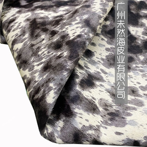 ม้าผมหนังสีดำสีฟ้าสีเทากระเป๋ารองเท้ารุ่นใหม่พิมพ์ม้าผมทั้งหนัง - Product Image 2