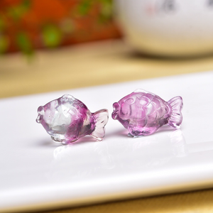 Colgante de Fluorita Natural con Forma de Pez Asado, Cadena para Clavícula, Accesorios DIY, Pez Róbalo Asado en 3D - Product Image 3