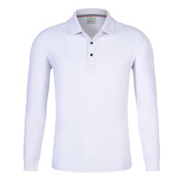 Polo à manches longues en coton peigné à longues fibres logo imprimé personnalisé vêtements de travail de supermarché polo à manches longues pour hommes