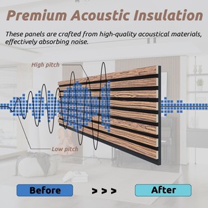 Panel Acústico de Madera Ranurada al por Mayor, Paneles de Tratamiento de Pared con Cancelación de Ruido, MDF Ignífugo 2400*600mm, Panel de Pared de Nogal - Product Image 3