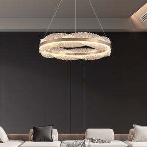 Lustre de salon de villa moderne de luxe léger, <span class=keywords><strong>luminaire</strong></span> LED circulaire pour hall, inspiré des designers, à intensité variable tricolore et commande vocale - Product Image 3