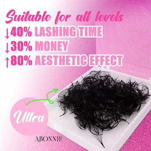 Abonnie Pro Made Eyelash 1000 Fans de cils préfabriqués à base pointue, pour volume, avec tiges longues, courtes et étroites, pour extensions de cils - Product Image 2