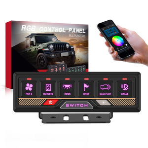 Panel de interruptores de camiones de servicio pesado 6 Gang con control de aplicación para camiones Ford y Chevy 12-24V App Panel de interruptores de coche personalizado - Product Image 1