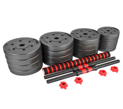 Juego <span class=keywords><strong>de</strong></span> Mancuernas Ajustables <span class=keywords><strong>de</strong></span> 10 kg, 15 kg, 20 kg, Hierro y PVC <span class=keywords><strong>de</strong></span> Alta Calidad, <span class=keywords><strong>Kit</strong></span> <span class=keywords><strong>de</strong></span> Pesas para <span class=keywords><strong>Gimnasio</strong></span> en Casa con Barra, Kettlebell y Soporte para Flexiones - Product Image 6