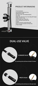 고압 100PSI 알루미늄 자전거 에어 플로어 펌프 사이클링 자전거 프레임 용 편안한 발 팽창기 - Product Image 5