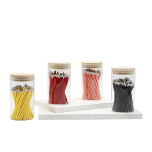 4inch Wholesale Quantity Bulk Apothecary Household Coloured Head Glass Jar Wooden Safety Matches Manufacturer in China with Box