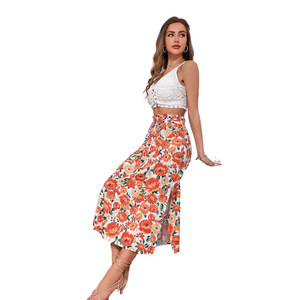 Falda Midi con Estampado de Leopardo para Mujer, Estilo Europeo Americano, Elegante, Ajustada, Sencilla, Informal, de Longitud Media - Product Image 3