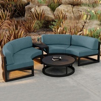 Ensemble de canapés de jardin modulaires en aluminium rond de luxe pour l'extérieur, résistant aux intempéries, meubles de jardin, ensemble de meubles d'extérieur