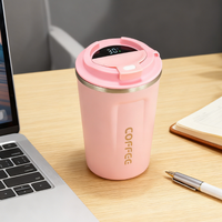Mug à café intelligent avec affichage de la température LED : gobelet isotherme en acier inoxydable avec couvercle thermomètre numérique
