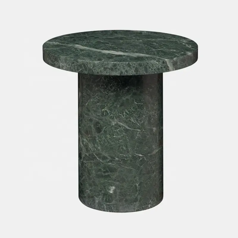 Table d'angle en marbre pour salon moderne, design contracté, table à thé en pierre verte, noire et blanche