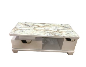Mesa de centro blanca multifunción personalizada, diseño de mármol pequeño, a la venta - Product Image 1