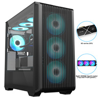 SAMA OEM terbaru resmi Metal Mesh desain PC Gaming Case kaca antigores ATX Casing ABS plastik Gaming Chassis