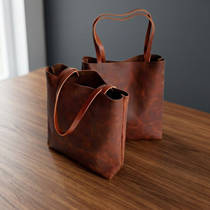Sac à main en cuir véritable pour femme, étanche, personnalisable, avec fermeture éclair, grand format, élégant, pour le shopping ou comme pochette - Product Image 6