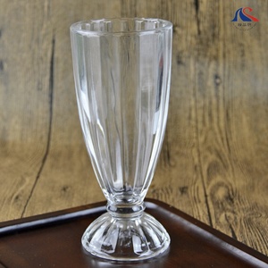 Verre nervuré haut de 12oz avec base de piédestal-Verres d'inspiration rétro pour magasin de <span class=keywords><strong>fontaine</strong></span> à soda - Product Image 2