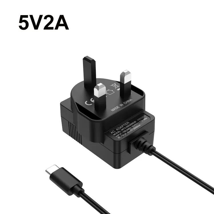 5V 2A CE Certification power Adaptor 5.5mm 2.1mm AC DC 10W Adapters UK Plug Adapter