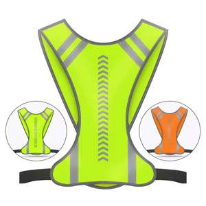 Gilet sportivo da ciclismo arancione verde personalizzato transfrontaliero abbigliamento di sicurezza riflettente popolare per la corsa notturna in poliestere - Product Image 2