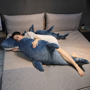 Coussin Doux et Adorable en Peluche Requin Rayé <span class=keywords><strong>Super</strong></span> Doux avec Rembourrage en Coton PP 120cm Broderie Cadeau Populaire pour la Saint-Valentin - Product Image 2