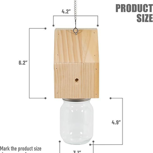 บ้านไม้สำหรับสัตว์เลี้ยงแบบใหม่ ดีไซน์ทันสมัย ใช้ดักแมลงวันผึ้ง ตกแต่งสวนกลางแจ้ง แขวนได้ - Product Image 3