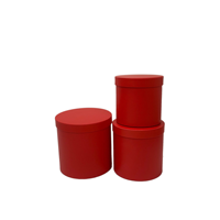 Boîte cylindrique noire en carton avec logo en relief doré, finition mate, boîte ronde pour fleurs avec couvercle pour cadre photo