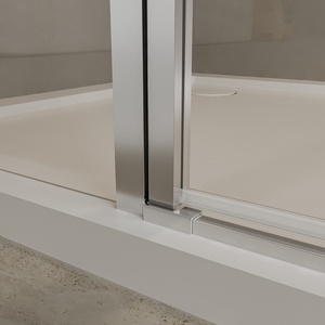 Cabine de <span class=keywords><strong>douche</strong></span> à <span class=keywords><strong>porte</strong></span> battante de style européen de haute qualité, cadre en aluminium chromé rond portable, cabine de <span class=keywords><strong>douche</strong></span> - Product Image 4
