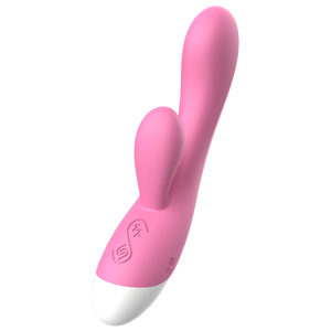 Vibratore a Doppia Testa in <span class=keywords><strong>Silicone</strong></span> Impermeabile con 12 Frequenze, Stimolatore Punto G, Vibratore Rabbit - Product Image 1