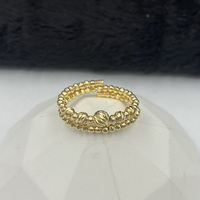 Au750 18k Or Mariage Marque Anneaux Manufacture Vente Directe Haute Lustre Perles Conception Deux Anneaux Ronds À Ressort
