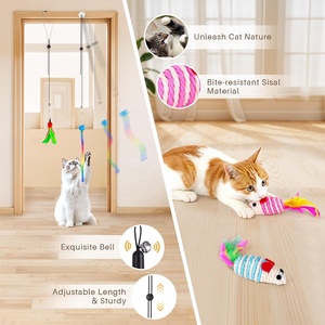 14 piezas 4 en 1 interior gato adulto juguetes interactivos puerta colgante gatito varita con ventosa - Product Image 3