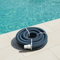 Tuyau d'aspiration pour piscine en EVA robuste, enroulé en spirale, avec manchon pivotant pour piscines enterrées et hors sol