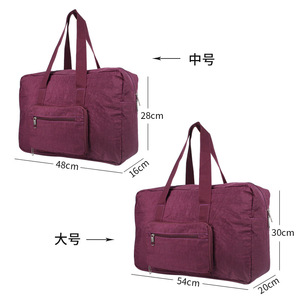 Portable Foldable Travel Duffel Bag Large Capacity Trolley Case Solid Color Outdoor Storage Bag Purple - Product Image 3