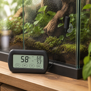 <b>Digital</b> Touch Screen Thermo Hygrometer LCD Display Temperature Humidity Meter with External Probe Alarm for Indoor Monitoring - Product Image 4