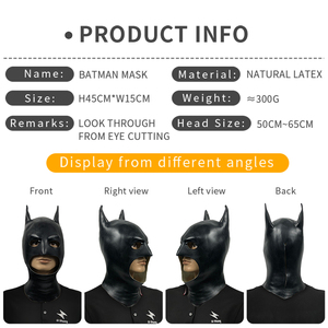 Halloween Marvel película personaje Cosplay murciélago hombre capucha máscara venta al por mayor Halloween Horror Cosplay fiesta miedo máscara - Product Image 6