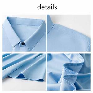 Polo de golf de seda helada de color sólido de manga corta para hombre, nuevo diseño con material suave transpirable, patrón de impresión sin marcas - Product Image 3