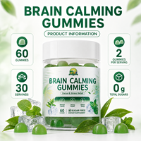 Gummies calmantes pour le cerveau OEM DOM sans sucre, à la menthe et au thé vert, pour le soulagement du stress, la clarté mentale et un meilleur sommeil, complément alimentaire