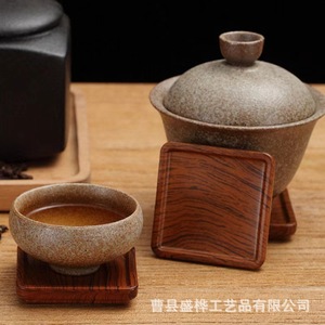 ที่รองแก้วไม้ทรงสี่เหลี่ยมสไตล์ญี่ปุ่น ทนความร้อน สำหรับถ้วยชา แก้วกาแฟ แหล่งกำเนิดซานตง สีพื้น A241011 - Product Image 5