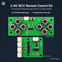 Kit RC 6350 2.4G 8 voies avec émetteur 8 touches et carte récepteur pilote de moteur 8 canaux pour voiture RC, robot, télécommande sans fil DIY (PCB)