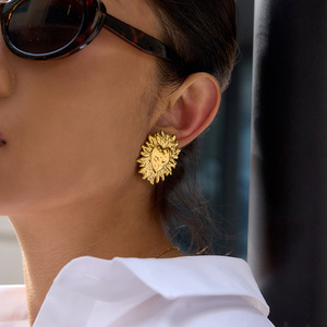 Pendientes de Sol en Forma de Corazón, Acero Inoxidable, Chapados en Oro, Joyería para Mujer, Regalo, Accesorio de Moda - Product Image 3