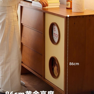 Retro Solid Wood Sideboard 150x40x86cm Multifunctional Storage Cabinet For Living Room And Dining Space - Product Image 4