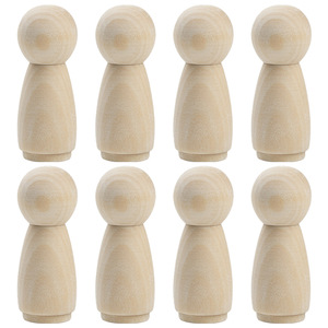 ตุ๊กตาไม้ 50x20 มม.สีธรรมชาติของเล่น DIY สำหรับเด็กอายุ 2 4 ปีอุปกรณ์ตกแต่งบ้าน - Product Image 4