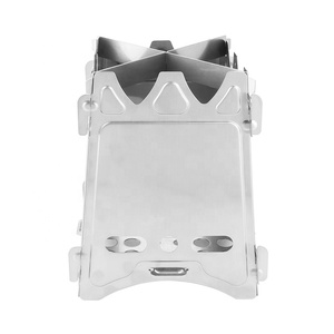 Mini Stufa a <span class=keywords><strong>Legna</strong></span> da Esterno per Campeggio, Cucina, Picnic e Viaggi in Acciaio Inossidabile Quadrata - Product Image 4