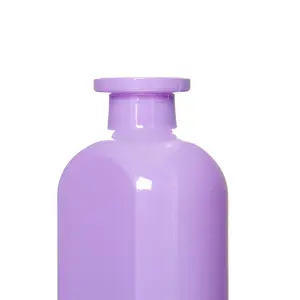 Botella difusora de aroma de aromaterapia de aceite esencial de lujo personalizada, botella difusora de perfume de caña de cristal púrpura vacía