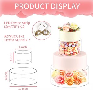Decoración Moderna para Fiestas de <span class=keywords><strong>Boda</strong></span>, Separador de Pastel Transparente, Bases de Acrílico para Pastel, Juego de Soportes para Pasteles de <span class=keywords><strong>Boda</strong></span> - Product Image 5